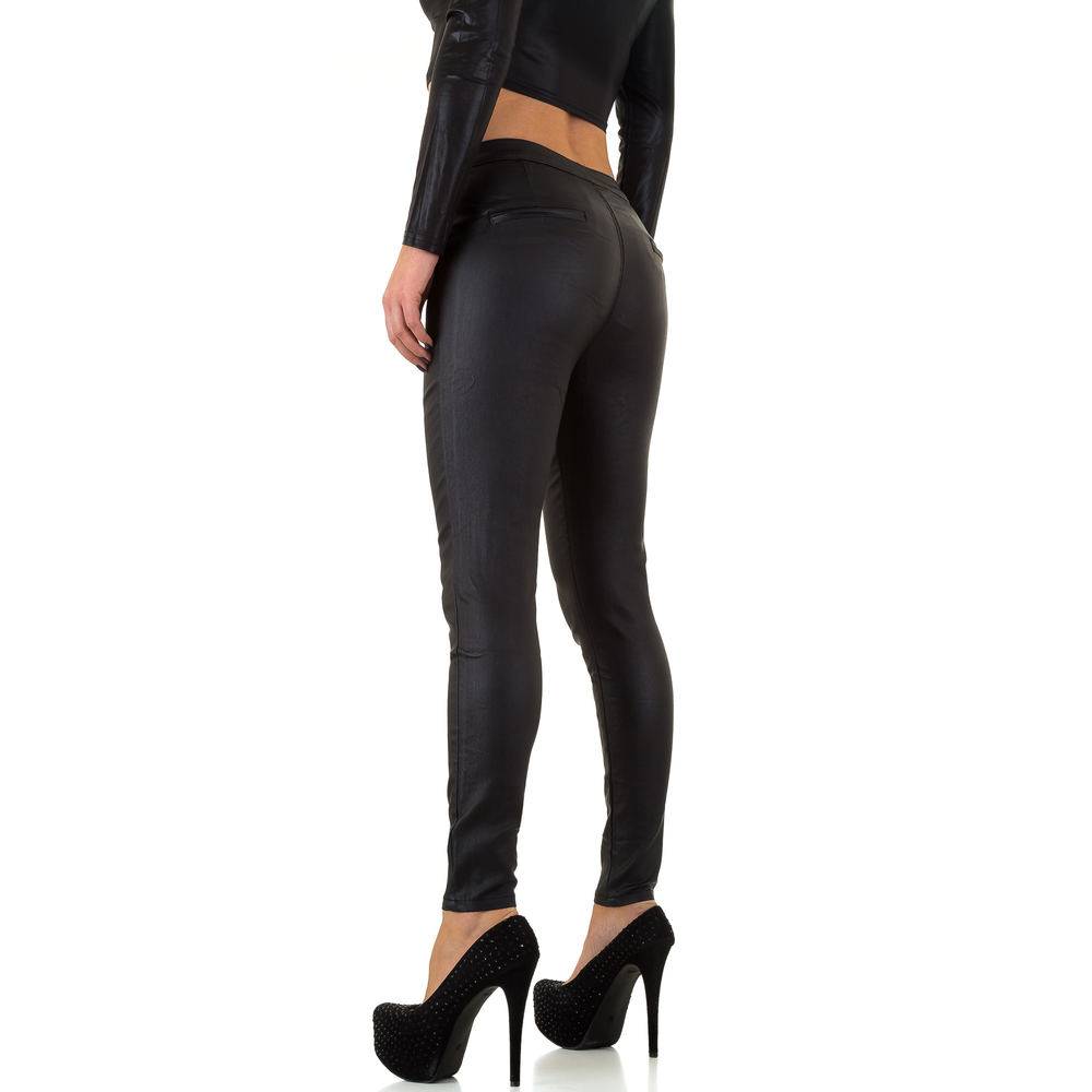 Damen Jeans von Daysie Lederoptik schwarz