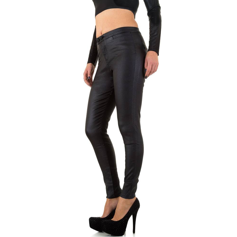 Damen Jeans von Daysie Lederoptik schwarz