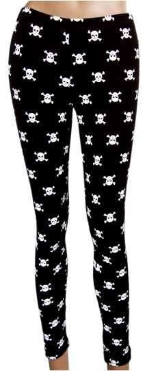 Totenkopf Leggings in Schwarz