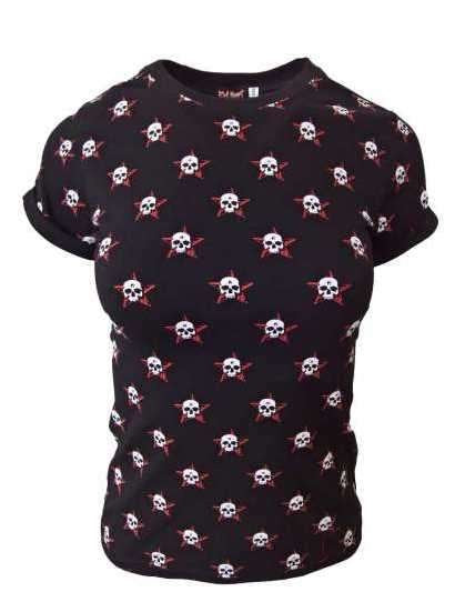 Damen T-Shirt „Rockabella“ in schwarz