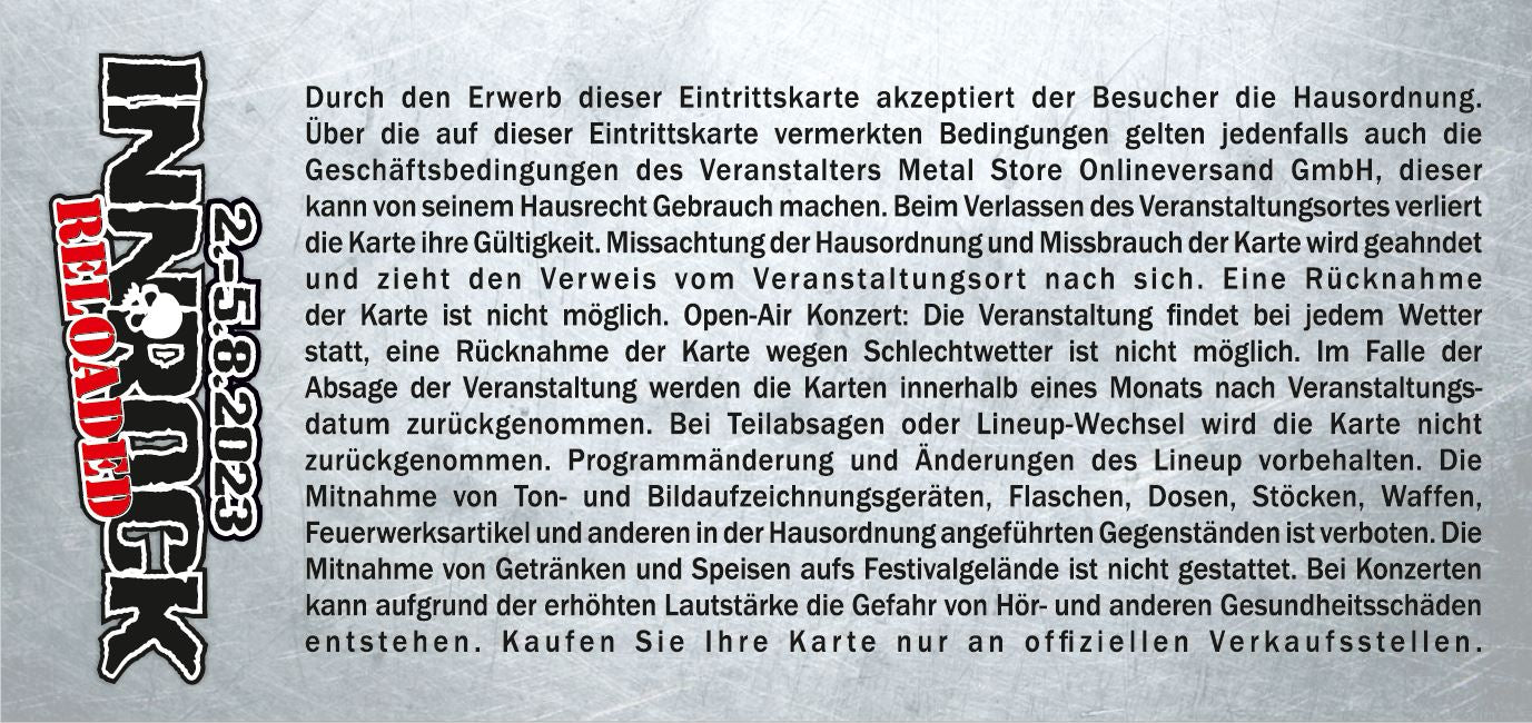 Ticket fürs INNROCKreloaded für Mittwoch, 2. August 2023