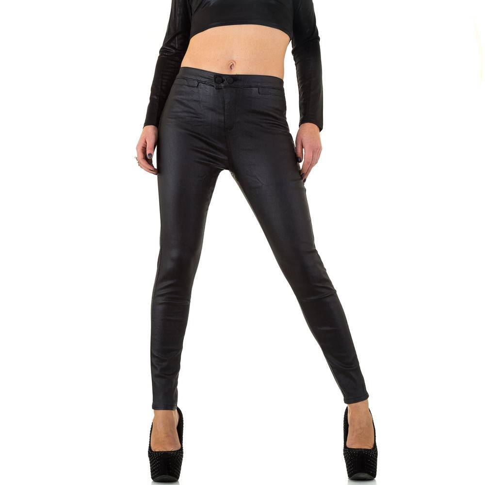 Damen Jeans von Daysie Lederoptik schwarz