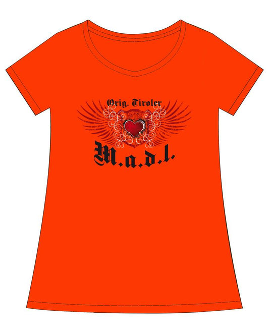 Damen T-Shirt "Orig. Tiroler Madl" orange