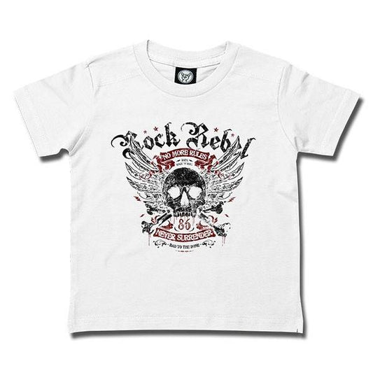 Rock Rebel (never surrender) weiß Kids T-Shirt